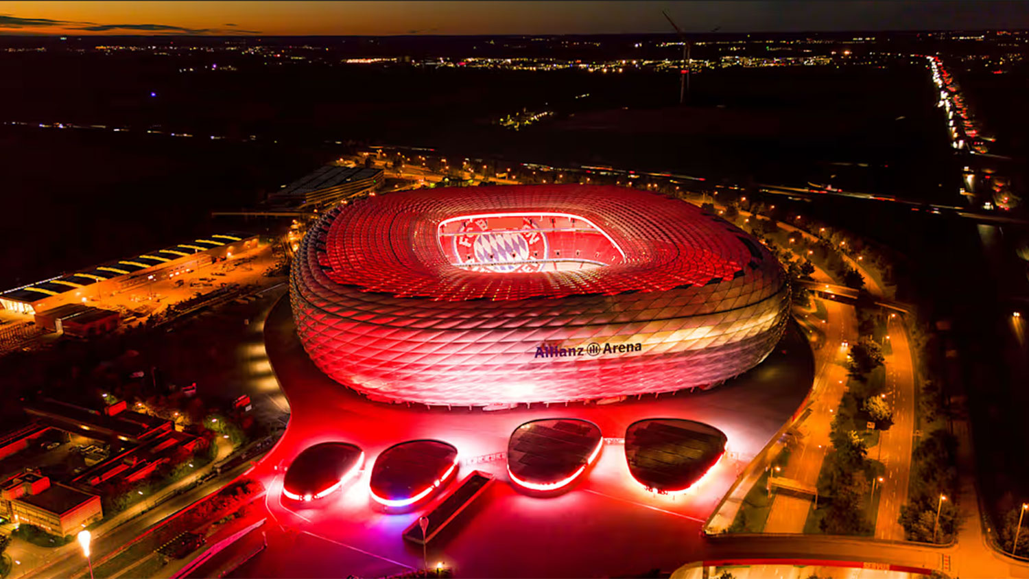 Allianz Arena Nacht von oben